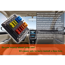 Load image into Gallery viewer, 1 in 12 Out Fuse Box Screw Terminal Section Fuse Holder Kits with LED Warning Indicator for Auto Car Truck Boat, 1 in 12 Out (Screw Terminal Section)