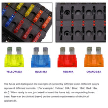 Load image into Gallery viewer, 1 in 12 Out Fuse Box Screw Terminal Section Fuse Holder Kits with LED Warning Indicator for Auto Car Truck Boat, 1 in 12 Out (Screw Terminal Section)
