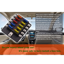 Load image into Gallery viewer, 1 in 10 Out Fuse Box Screw Terminal Section Fuse Holder Kits with LED Warning Indicator for Auto Car Truck Boat, 1 in 10 Out (Screw Terminal Section)