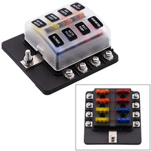 Load image into Gallery viewer, 1 in 8 Out Fuse Box Screw Terminal Section Fuse Holder Kits with LED Warning Indicator for Auto Car Truck Boat, 1 in 8 Out (Screw Terminal Section)