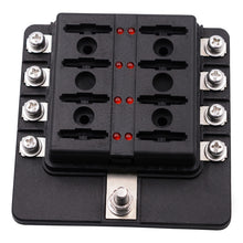 Load image into Gallery viewer, 1 in 8 Out Fuse Box Screw Terminal Section Fuse Holder Kits with LED Warning Indicator for Auto Car Truck Boat, 1 in 8 Out (Screw Terminal Section)