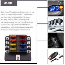Load image into Gallery viewer, 1 in 8 Out Fuse Box Screw Terminal Section Fuse Holder Kits with LED Warning Indicator for Auto Car Truck Boat, 1 in 8 Out (Screw Terminal Section)