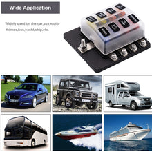 Load image into Gallery viewer, 1 in 8 Out Fuse Box Screw Terminal Section Fuse Holder Kits with LED Warning Indicator for Auto Car Truck Boat, 1 in 8 Out (Screw Terminal Section)