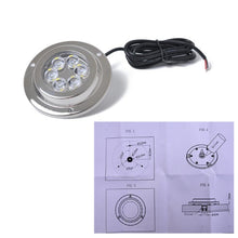 Load image into Gallery viewer, DC 10-30V 12W IP68 316 Stainless 6 LEDs White Light Underwater Light Boat High Power Bright for Marine / Yacht, 12W White Light