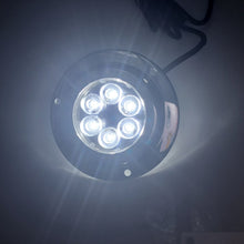 Load image into Gallery viewer, DC 10-30V 12W IP68 316 Stainless 6 LEDs White Light Underwater Light Boat High Power Bright for Marine / Yacht, 12W White Light