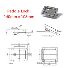 Load image into Gallery viewer, Stainless Steel Tool Box Lock Paddle Latch &amp; Keys for Trailer / Yacht / Truck, A1217