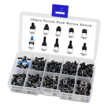 Load image into Gallery viewer, 180 PCS Tactile Push Button Switch Kit Micro Switch, 180pcs /Set