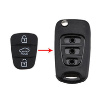 Load image into Gallery viewer, Replacement 3 Buttons Silicone Pad for Hyundai / Kia Car Key Shell, without Battery, For Hyundai / Kia 3 Buttons with Word