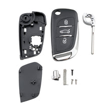 Load image into Gallery viewer, For PEUGEOT Car Keys Replacement 3 Buttons Car Key Case with Grooved and Holder, 3 Buttons with Grooved