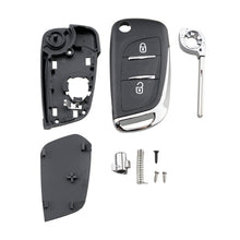 Load image into Gallery viewer, For PEUGEOT Car Keys Replacement 2 Buttons Car Key Case with Grooved and Holder, 2 Buttons with Grooved