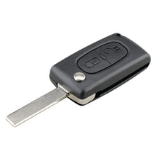 Load image into Gallery viewer, For PEUGEOT Car Keys Replacement 2 Buttons Square Car Key Case with Grooved and Holder, 2 Buttons Square with Grooved