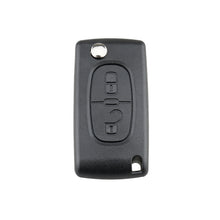 Load image into Gallery viewer, For PEUGEOT Car Keys Replacement 2 Buttons Square Car Key Case with Grooved and Holder, 2 Buttons Square with Grooved