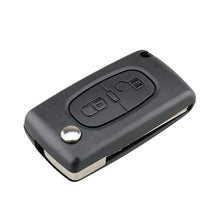 Load image into Gallery viewer, For PEUGEOT Car Keys Replacement 2 Buttons Square Car Key Case with Grooved and Holder, 2 Buttons Square with Grooved