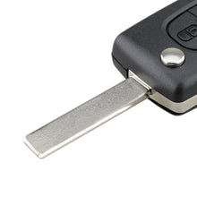 Load image into Gallery viewer, For PEUGEOT Car Keys Replacement 2 Buttons Square Car Key Case with Grooved and Holder, 2 Buttons Square with Grooved