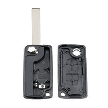 Load image into Gallery viewer, For PEUGEOT Car Keys Replacement 2 Buttons Square Car Key Case with Grooved and Holder, 2 Buttons Square with Grooved