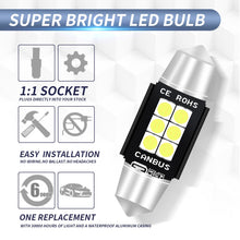 Load image into Gallery viewer, 2 PCS 36mm DC12V-24V 3W 6000K 660LM 6LEDs SMD-3030 Car Reading Lamp / License Plate Light, 36mm (3W)