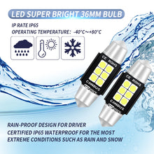 Load image into Gallery viewer, 2 PCS 36mm DC12V-24V 3W 6000K 660LM 6LEDs SMD-3030 Car Reading Lamp / License Plate Light, 36mm (3W)