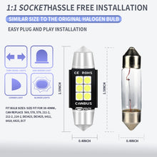 Load image into Gallery viewer, 2 PCS 39mm DC12V-24V 3W 6000K 660LM 6LEDs SMD-3030 Car Reading Lamp / License Plate Light, 39mm (3W)