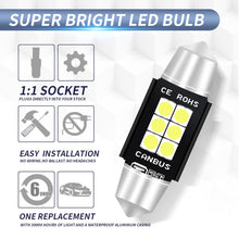 Load image into Gallery viewer, 2 PCS 39mm DC12V-24V 3W 6000K 660LM 6LEDs SMD-3030 Car Reading Lamp / License Plate Light, 39mm (3W)