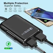 Load image into Gallery viewer, HMQ-C801 1.8m 8A Max 4 Ports USB Car Charger with Extending USB HUB for Front &amp; Back Seat Charging, HMQ-C801