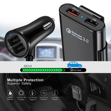 Load image into Gallery viewer, HMQ-C801 1.8m 8A Max 4 Ports USB Car Charger with Extending USB HUB for Front &amp; Back Seat Charging, HMQ-C801