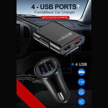 Load image into Gallery viewer, HMQ-C801 1.8m 8A Max 4 Ports USB Car Charger with Extending USB HUB for Front &amp; Back Seat Charging, HMQ-C801