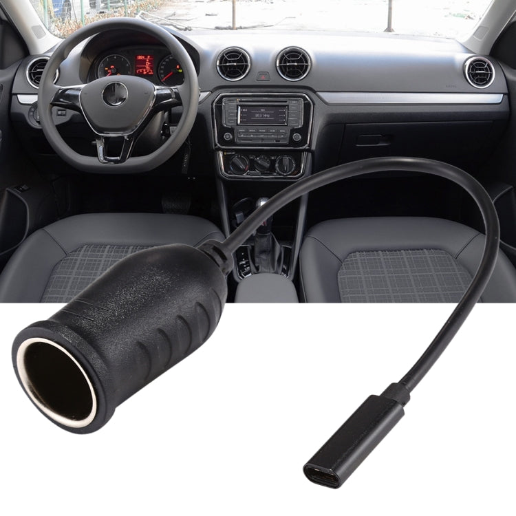 Car 60-100W DC18-20V Multi-functional USB-C / Type-C Connector to Cigarette Lighter, Type-C Connector