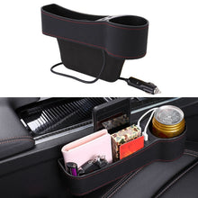 Load image into Gallery viewer, Car Multi-functional Co-pilot Seat Console PU Leather Box Cigarette Lighter Charging Pocket Cup Holder Seat Gap Side Storage Box, Co-pilot Seat
