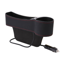 Load image into Gallery viewer, Car Multi-functional Co-pilot Seat Console PU Leather Box Cigarette Lighter Charging Pocket Cup Holder Seat Gap Side Storage Box, Co-pilot Seat