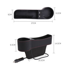 Load image into Gallery viewer, Car Multi-functional Co-pilot Seat Console PU Leather Box Cigarette Lighter Charging Pocket Cup Holder Seat Gap Side Storage Box, Co-pilot Seat