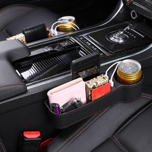 Load image into Gallery viewer, Car Multi-functional Co-pilot Seat Console PU Leather Box Cigarette Lighter Charging Pocket Cup Holder Seat Gap Side Storage Box, Co-pilot Seat