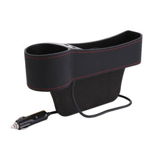 Load image into Gallery viewer, Car Multi-functional Driver Seat Console PU Leather Box Cigarette Lighter Charging Pocket Cup Holder Seat Gap Side Storage Box, Driver Seat