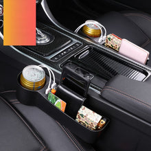 Load image into Gallery viewer, Car Multi-functional Driver Seat Console PU Leather Box Cigarette Lighter Charging Pocket Cup Holder Seat Gap Side Storage Box, Driver Seat