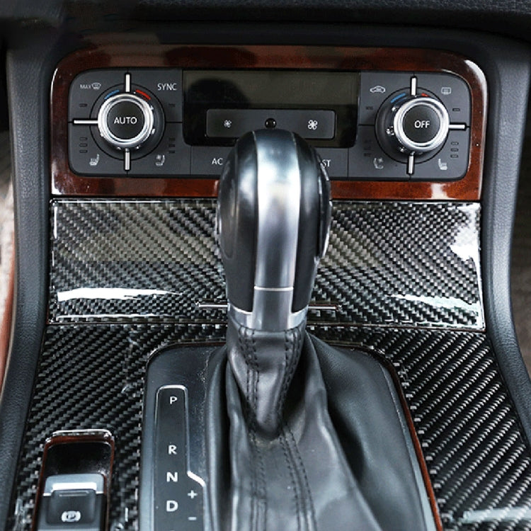 Car Carbon Fiber Cigarette Lighter Panel Frame Decorative Sticker for Volkswagen Touareg, Cigarette Lighter Panel