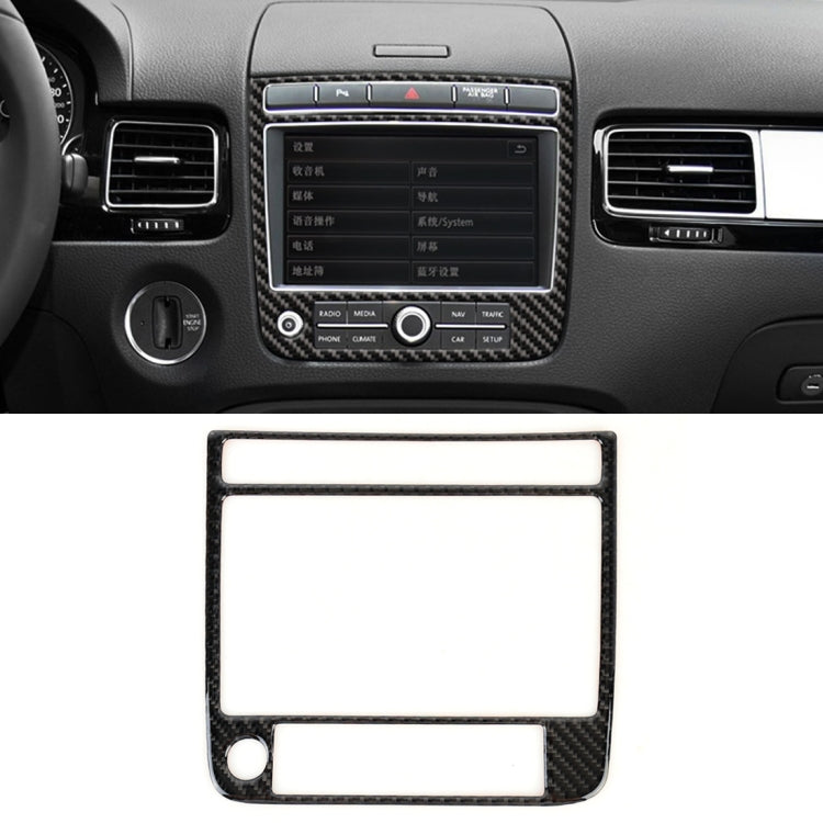 Car Carbon Fiber Navigation Panel Decorative Sticker for Volkswagen Touareg, Navigation Panel