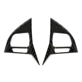 2 PCS Car Carbon Fiber Steering Wheel Button Decorative Sticker for Volkswagen Touareg, Steering Wheel Button