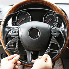 Load image into Gallery viewer, 2 PCS Car Carbon Fiber Steering Wheel Button Decorative Sticker for Volkswagen Touareg, Steering Wheel Button