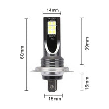 Load image into Gallery viewer, 2 PCS H7 DC12V-24V / 12W / 3000K / 800LM 12LEDs SMD-3030 Car LED Fog Light, H7 (White Light), H7