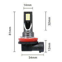 Load image into Gallery viewer, 2 PCS H11 / H8 DC12V-24V / 12W / 3000K / 800LM 12LEDs SMD-3030 Car LED Fog Light, H1 (White Light), H11