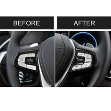 Load image into Gallery viewer, Car Carbon Fiber Steering Wheel Button Configuration B Decorative Sticker for BMW 5 Series G30/G38 X3 G01/G08, Steering Wheel Button
