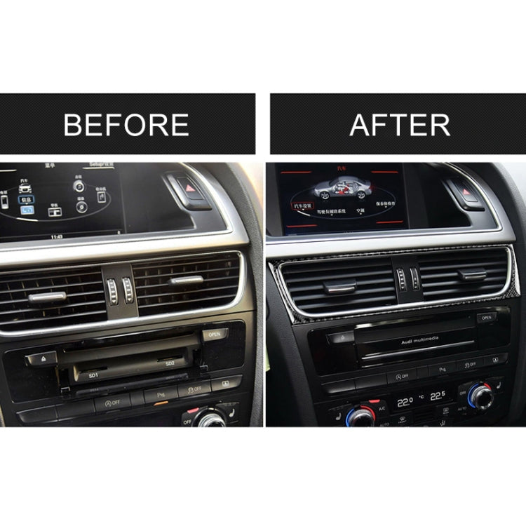Car Carbon Fiber Air Conditioning Air Outlet Frame Decorative Sticker for Audi A4 B8 2009-2016 / A5 2008-2017 / Q5 2009-2017​, Left Drive, Air Outlet Frame