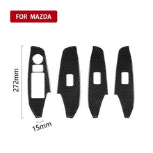 Load image into Gallery viewer, Car Carbon Fiber Left Drive Window Lift Panel Decorative Sticker for Mazda Axela 2014 / 2017-2018, Left Drive Window Lift Panel