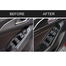 Load image into Gallery viewer, Car Carbon Fiber Left Drive Window Lift Panel Decorative Sticker for Mazda Axela 2014 / 2017-2018, Left Drive Window Lift Panel