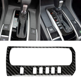 Car Carbon Fiber Gear Position Button Frame Decorative Sticker for Honda Tenth Generation Civic 2016-2019, Left Drive, Gear Position Button Frame
