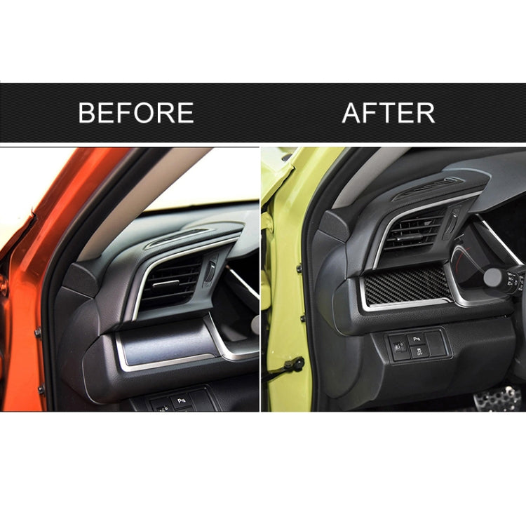 Car Carbon Fiber Central Control Left Stripe Decorative Sticker for Honda Tenth Generation Civic 2016-2019, Left Drive, Central Control Left Stripe