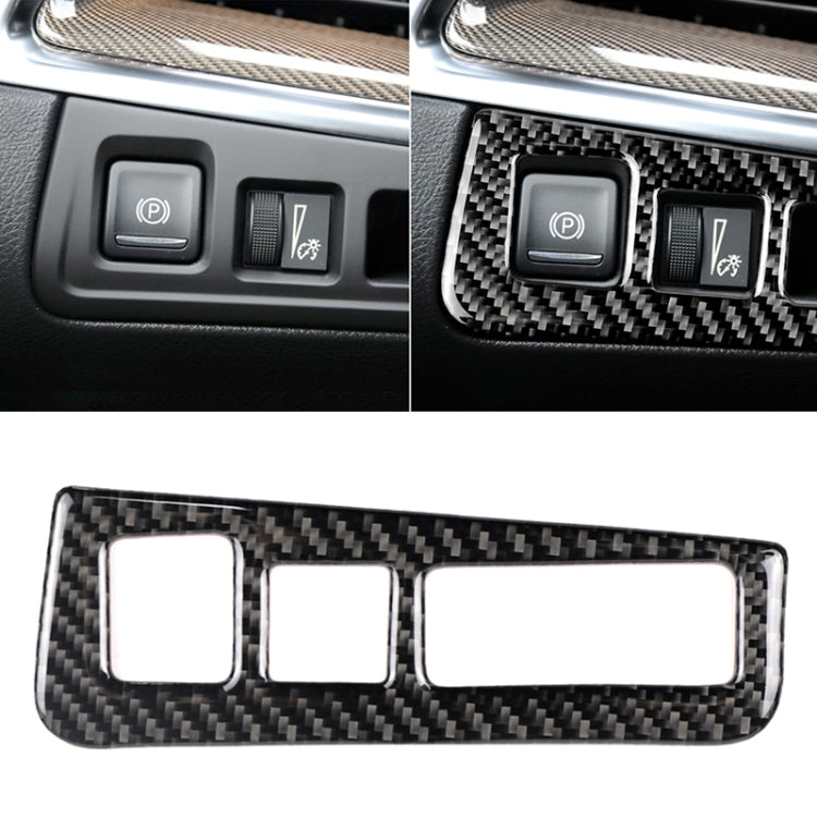 Car Carbon Fiber Headlight Switch Frame Decorative Sticker for Cadillac XT5 2016-2017, High Version, Left Drive, Headlight Switch