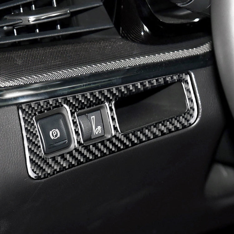 Car Carbon Fiber Headlight Switch Frame Decorative Sticker for Cadillac XT5 2016-2017, High Version, Left Drive, Headlight Switch