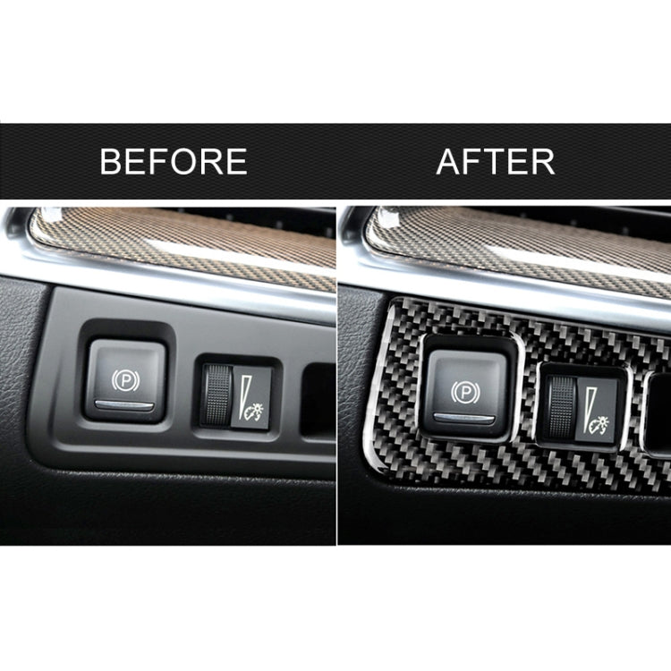 Car Carbon Fiber Headlight Switch Frame Decorative Sticker for Cadillac XT5 2016-2017, High Version, Left Drive, Headlight Switch