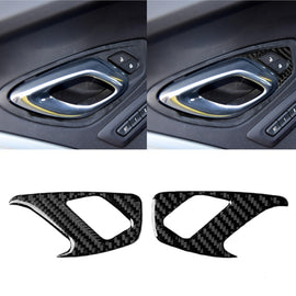 2 PCS Car Carbon Fiber Inner Door Lock Decorative Sticker for Chevrolet Camaro 2017-2019, Inner Door Lock