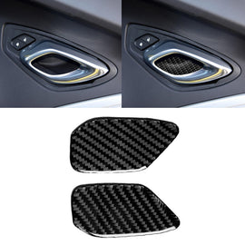 Car Carbon Fiber Door Inner Handle Wrist Panel Decorative Sticker for Chevrolet Camaro 2017-2019, Door Inner Handle Wrist Panel